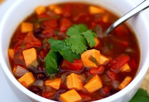 Black Bean and Sweet Potato Soup Recipe Black Bean and Sweet Potato Soup Recipe on twopeasandtheirpod.com