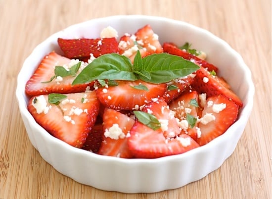 strawberry balsamic salad with basil
