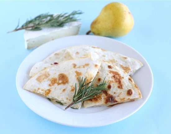 pear brie quesadilla