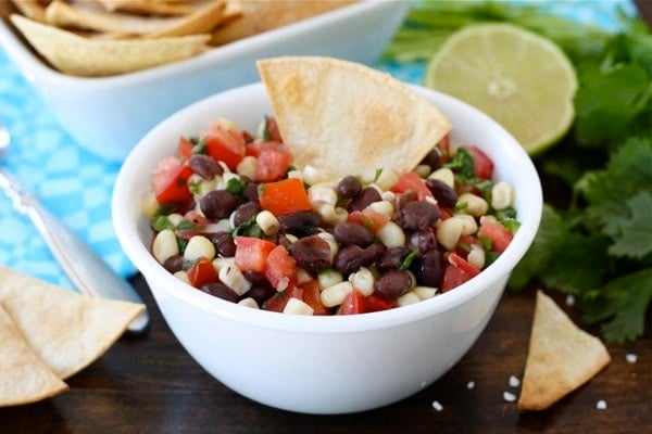 black-bean-corn-salsa1 Black Bean Corn Salsa is an easy appetizer or snack