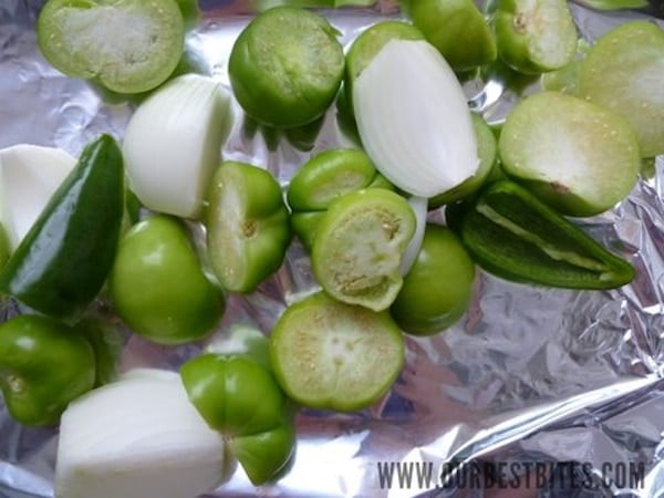 veggies on baking sheet how to roast tomatillos