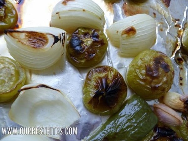 charred ingredients how to make tomatillo salsa - roasting vegetables