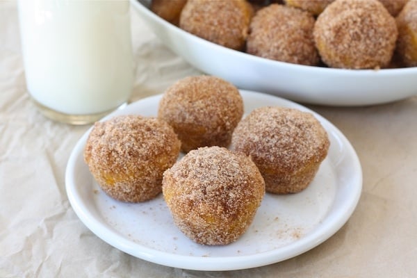 Easy Baked Pumpkin Donut Hole Recipe on twopeasandtheirpod.com We make these every fall! Easy Baked Pumpkin Donut Hole Recipe on twopeasandtheirpod.com We make these every fall!