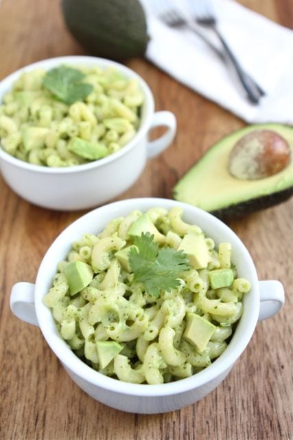 Easy Stovetop Avocado Mac and Cheese on www.twopeasandtheirpod.com