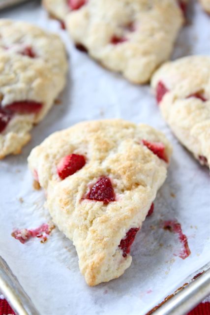 Strawberry Ricotta Scones Recipe on twopeasandtheirpod.com These scones are perfect! Strawberry Ricotta Scones Recipe