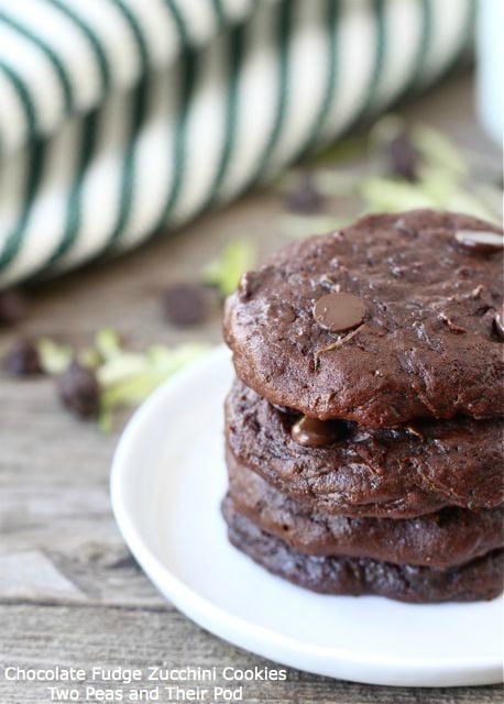 Chocolate Fudge Zucchini Cookies-Two Peas and Their Pod #recipe #chocolate #zucchini #cookies