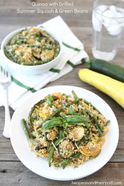 Quinoa with Grilled Summer Squash & Green Beans | Two Peas and Their Pod
