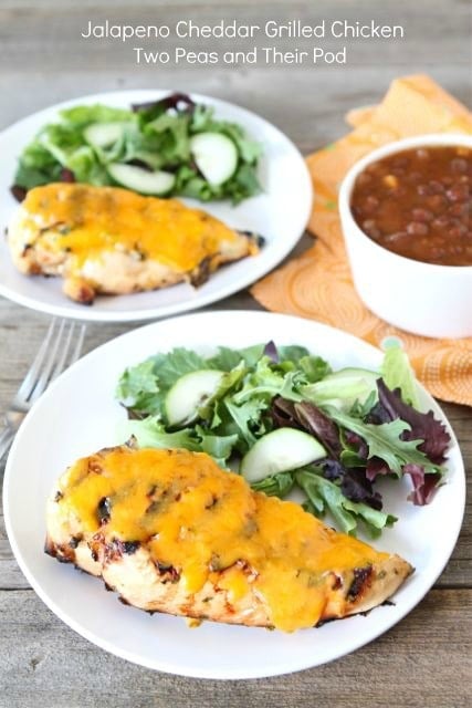 Jalapeño Cheddar Grilled Chicken | www.twopeasandtheirpod.com