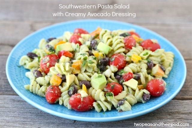 Southwestern Pasta Salad with Creamy Avocado Dressing | Two Peas and Their Pod #recipe