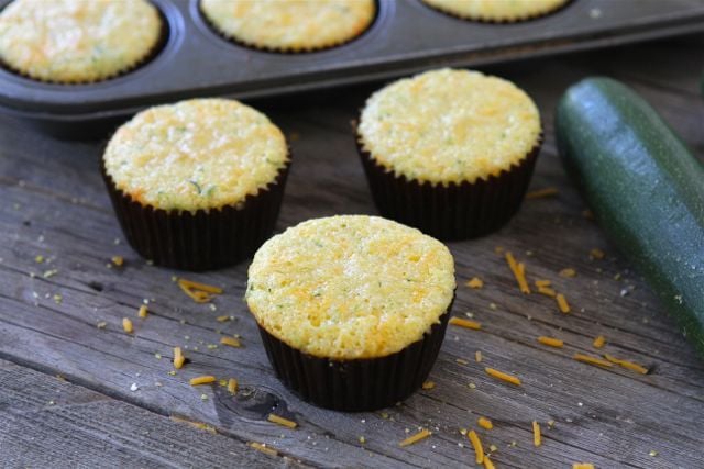 Zucchini Cheddar Corn Muffins from Two Peas and Their Pod