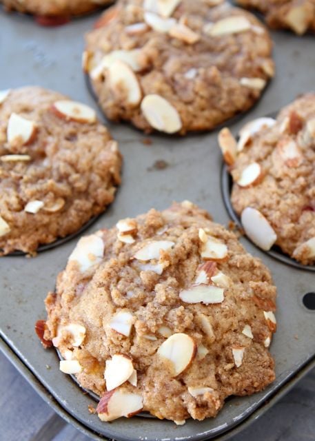 Peach Almond Muffins | Two Peas and Their Pod (www.twopeasandtheirpod.com) #recipe