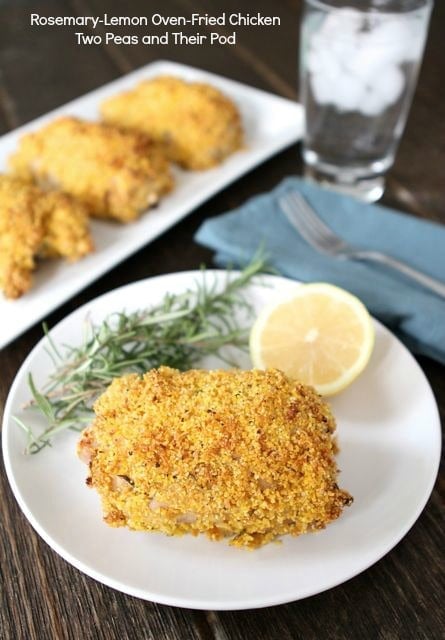 Rosemary-Lemon Oven-Fried Chicken from www.twopeasandtheirpod.com #recipe #chicken