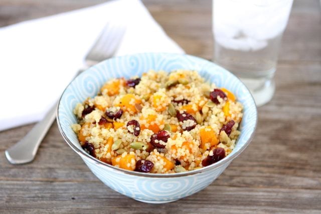 Quinoa Salad with Butternut Squash, Dried Cranberries & Pepitas-a healthy and easy salad for fall! www.twopeasandtheirpod.com #recipe