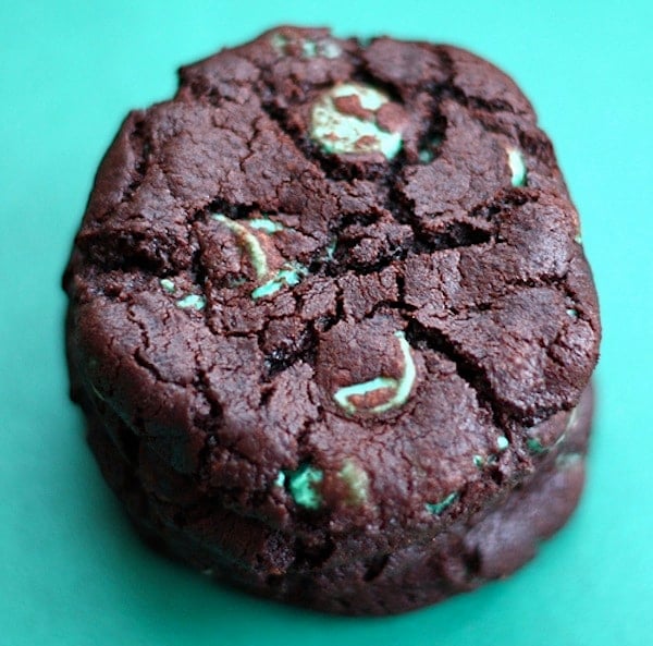 Chocolate Mint Chip Cookies from www.twopeasandtheirpod.com #recipe
