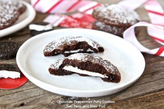 Chocolate Peppermint Patty Cookies from www.twopeasandtheirpod.com #recipe #cookies #Christmas