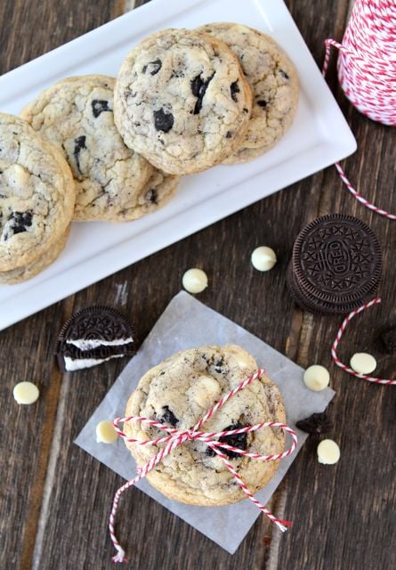 Oreo White Chocolate Pudding Cookies from www.twopeasandtheirpod.com #cookies #recipe