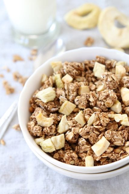 Apple Cinnamon Granola & 75 Healthy Recipes from www.twopeasandtheirpod.com #recipe
