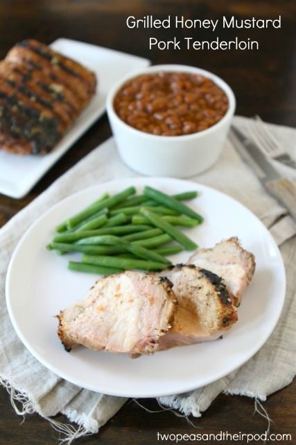 Grilled Honey Mustard Pork Tenderloin from www.twopeasandtheirpod.com #recipe