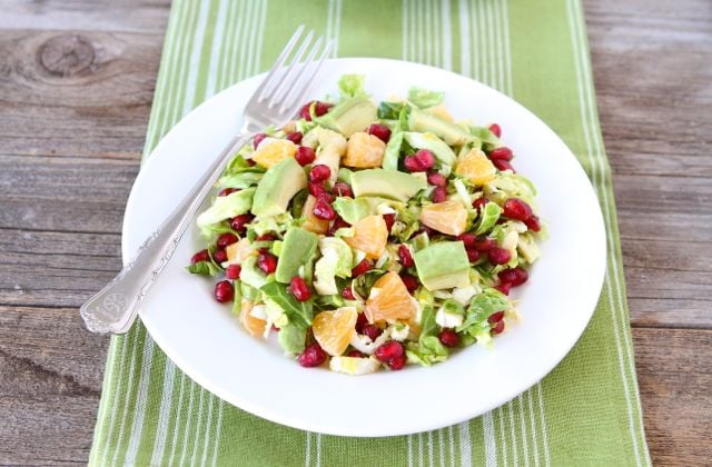 Brussels Sprout Pomegranate Citrus Salad from www.twopeasandtheirpod.com #recipe #salad