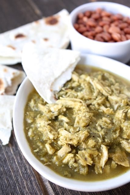 Slow Cooker Chicken Chile Verde from www.twopeasandtheirpod.com #recipe #crockpot