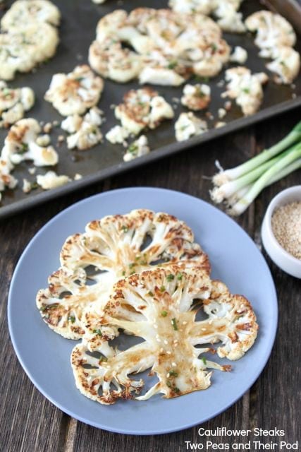 Easy Cauliflower Steaks with Ginger-Soy Sauce on www.twopeasandtheirpod.com Cauliflower-Steaks5