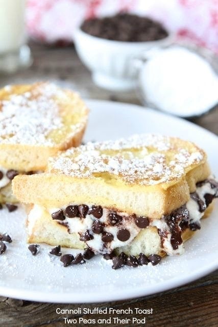 Cannoli Stuffed French Toast from www.twopeasandtheirpod.com