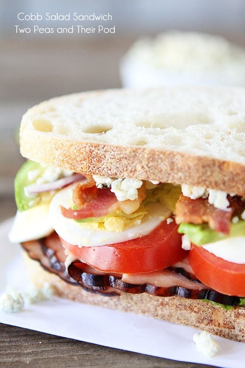 Cobb Salad Sandwich | Two Peas and Their Pod | www.twopeasandtheirpod.com Cobb Salad Sandwich to use hard boiled eggs