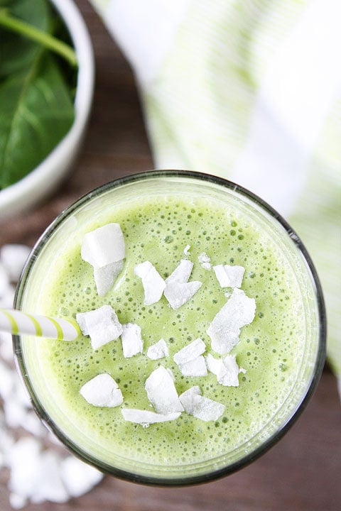 Coconut Green Smoothie Recipe on www.twopeasandtheirpod.com Love this Green Smoothie! Coconut-Green-Smoothie-5