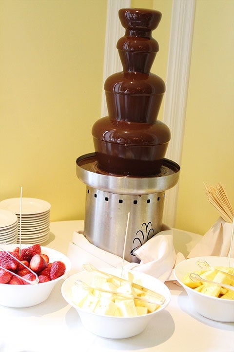 Chocolate fountain at the Grand America Hotel on www.twopeasandtheirpod.com Grand-America-Hotel-8
