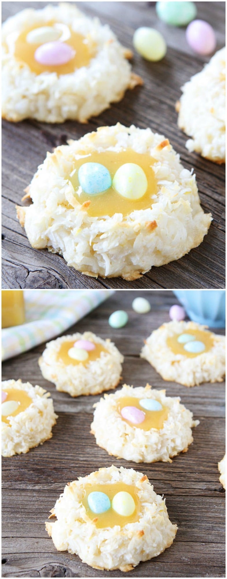 Coconut Lemon Macaroon Nests on twopeasandtheirpod.com A fun treat for spring!