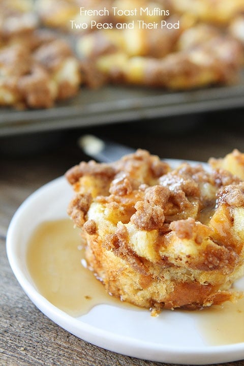 Baked French Toast Muffins Recipe on twopeasandtheirpod.com Baked French Toast Muffins Recipe on twopeasandtheirpod.com