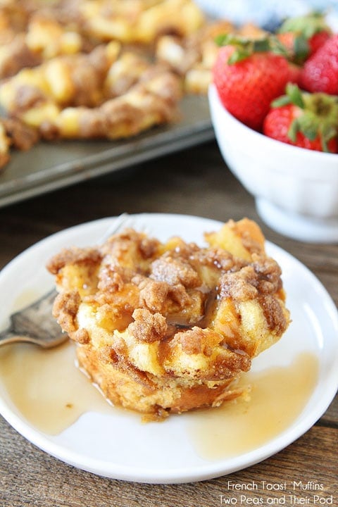 Baked French Toast Muffins on twopeasandtheirpod.com Baked French Toast Muffins on twopeasandtheirpod.com