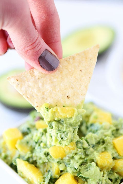 Easy Mango Guacamole on twopeasandtheirpod.com Mango-Guacamole-4
