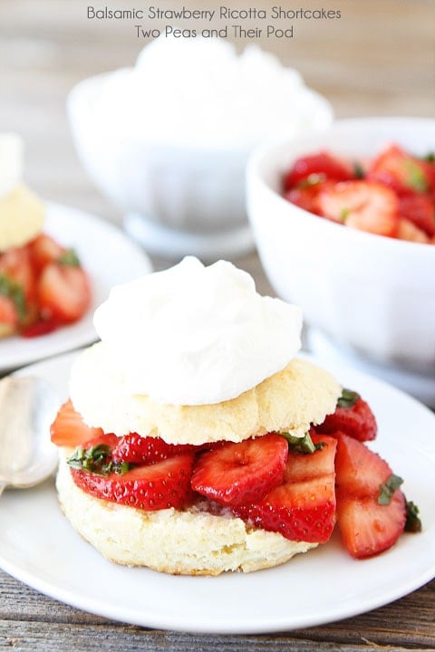 Balsamic Strawberry Ricotta Shortcakes on twopeasandtheirpod.com Balsamic Strawberry Ricotta Shortcakes on twopeasandtheirpod.com