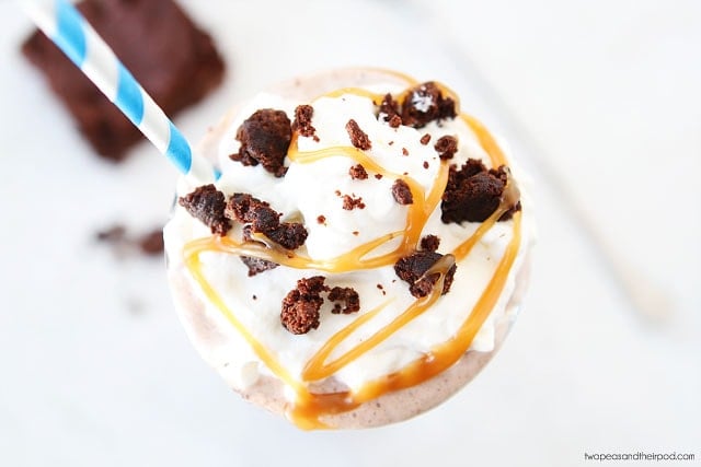 Salted Caramel Brownie Milkshake on twopeasandtheirpod.com Salted Caramel Brownie Milkshake on twopeasandtheirpod.com