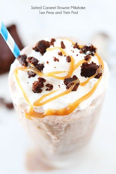 Salted Caramel Brownie Milkshake Recipe on twopeasandtheirpod.com Salted Caramel Brownie Milkshake Recipe on twopeasandtheirpod.com