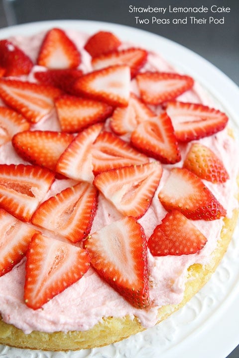 Strawberry Lemonade Cake on twopeasandtheirpod.com Strawberry Lemonade Cake on twopeasandtheirpod.com