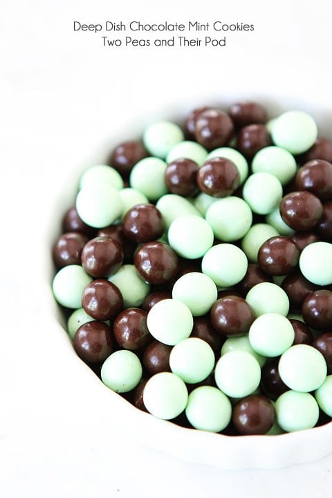 Check out this recipe for Deep Dish Chocolate Mint Cookies on twopeasandtheirpod.com Check out this recipe for Deep Dish Chocolate Mint Cookies on twopeasandtheirpod.com