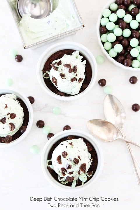 Deep Dish Chocolate Mint Chip Cookie Recipe on twopeasandtheirpod.com Everyone will ask for this dessert recipe! Deep Dish Chocolate Mint Chip Cookie Recipe on twopeasandtheirpod.com Everyone will ask for this dessert recipe!