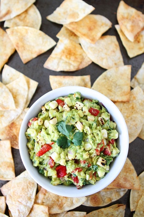 Roasted Corn & Red Pepper Guacamole on twopeasandtheirpod.com #recipe Roasted Corn & Red Pepper Guacamole on twopeasandtheirpod.com #recipe
