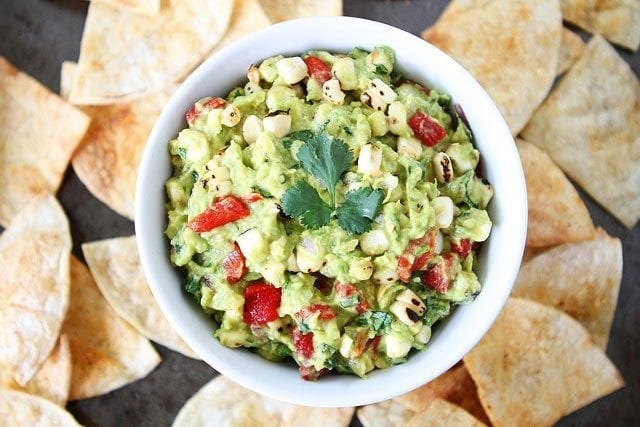 Roasted Corn & Red Pepper Guacamole on twopeasandtheirpod.com Roasted Corn & Red Pepper Guacamole on twopeasandtheirpod.com