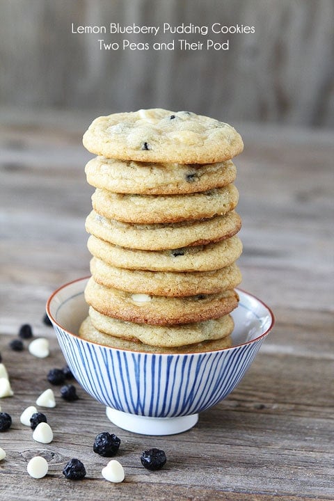 Lemon Blueberry Pudding Cookie Recipe on twopeasandtheirpod.com A great cookie recipe for summer! Lemon Blueberry Pudding Cookie Recipe on twopeasandtheirpod.com A great cookie recipe for summer!