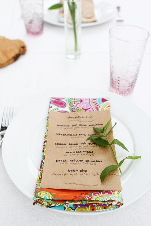 Dinner Party Menu on Brown Paper Bags on twopeasandtheirpod.com Dinner Party Menu on Brown Paper Bags on twopeasandtheirpod.com