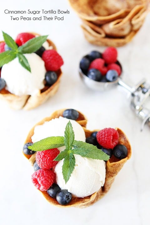 Cinnamon Sugar Tortilla Bowls Recipe on twopeasandtheirpod.com Serve up your favorite ice cream in these cute and edible bowls! Cinnamon Sugar Tortilla Bowls Recipe on twopeasandtheirpod.com Serve up your favorite ice cream in these cute and edible bowls!