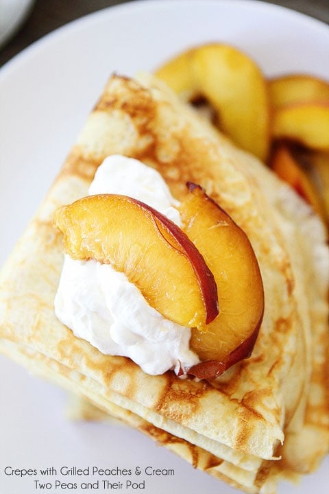 Crepes with Grilled Peaches & Cream Recipe on twopeasandtheirpod.com Perfect summer treat! Crepes with Grilled Peaches & Cream Recipe on twopeasandtheirpod.com Perfect summer treat!