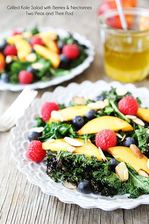 Grilled Kale Salad with Berries & Nectarines Recipe on twopeasandtheirpod.com Grilling kale makes this salad extra special! Grilled Kale Salad with Berries & Nectarines Recipe on twopeasandtheirpod.com Grilling kale makes this salad extra special!