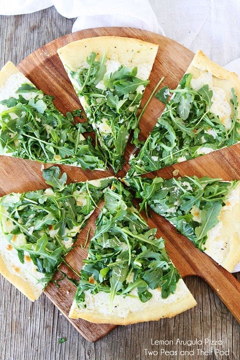 Lemon Arugula Pizza Recipe on twopeasandtheirpod.com Simple, fresh, and so tasty! Lemon Arugula Pizza Recipe on twopeasandtheirpod.com Simple, fresh, and so tasty!