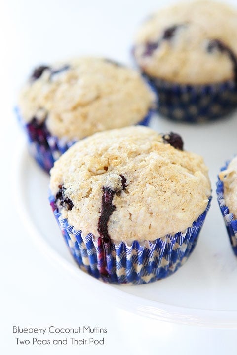 Blueberry Coconut Muffin Recipe on twopeasandtheirpod.com Blueberry Coconut Muffin Recipe on twopeasandtheirpod.com