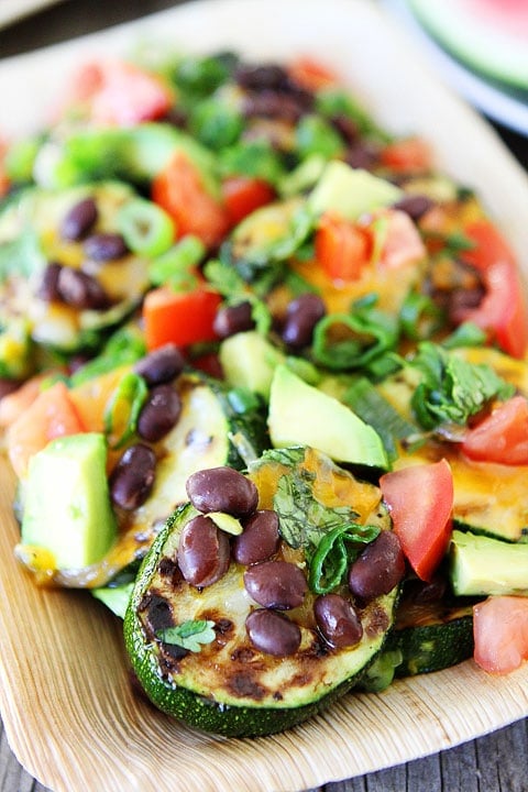 Grilled Zucchini Nachos Recipe on twopeasandtheirpod.com #recipe #zucchini Grilled Zucchini Nachos Recipe on twopeasandtheirpod.com #recipe #zucchini