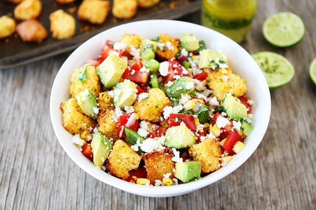 Jalapeño Cornbread Panzanella Salad Recipe on twopeasandtheirpod.com This salad is full of flavor! Jalapeño Cornbread Panzanella Salad Recipe on twopeasandtheirpod.com This salad is full of flavor!